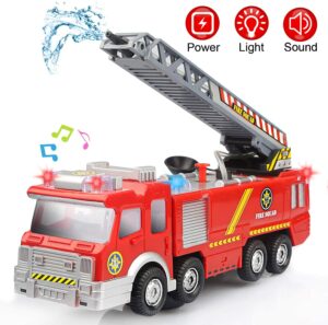 camion de pompier avec lance à eau