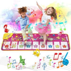 10 touches de piano OMEW Tapis de piano pour enfant 148 x 60 cm 8 sons dinstrument 5 modes de jeu